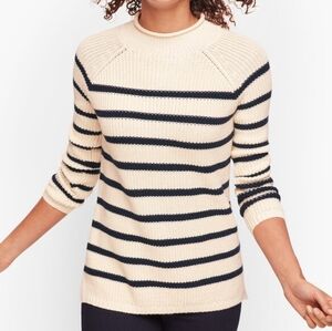 Talbots Cotton Shaker Stitch Roll Neck Sweater